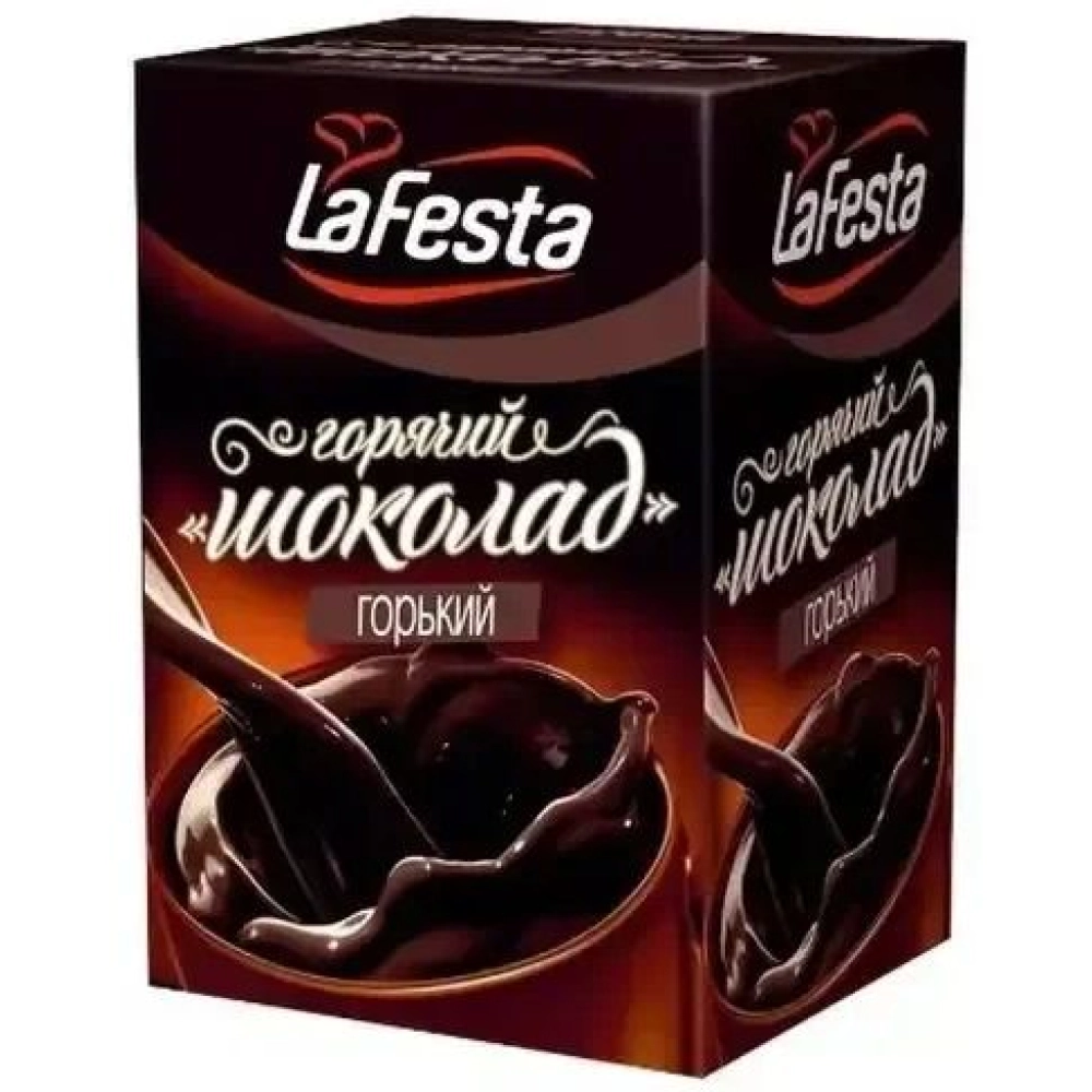 Горячий шоколад La Festa 1*10*6 бл Горький — Продопт96 Горячий шоколад La Festa 1*10*6 бл Горький