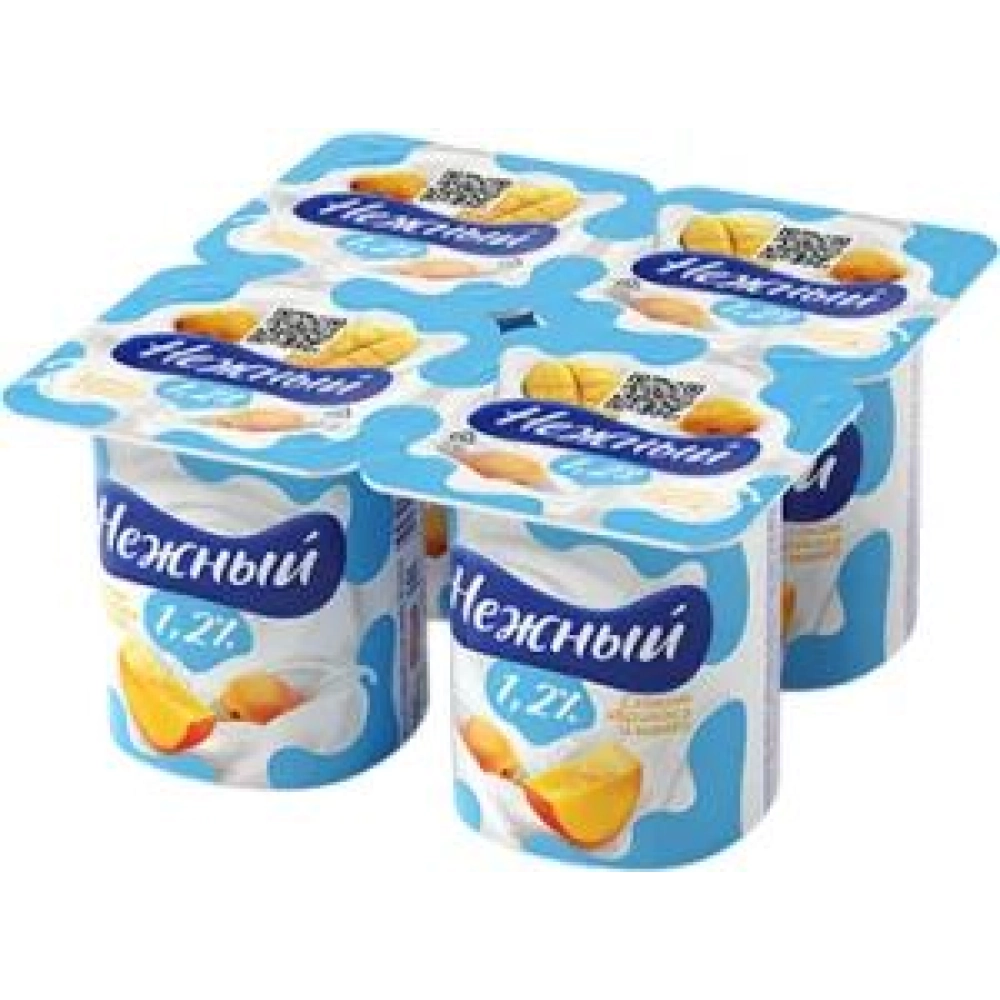 Нежный йогурт 1,2% 100гр 1*24 Абрикос и манго ЧЗ