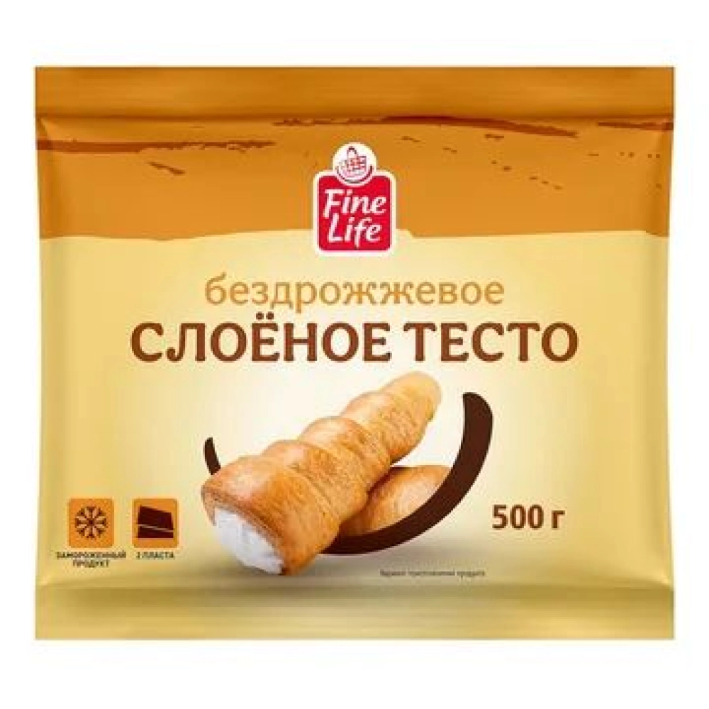 Тесто FINE LIFE  500гр слоеное бездрожжевое зам