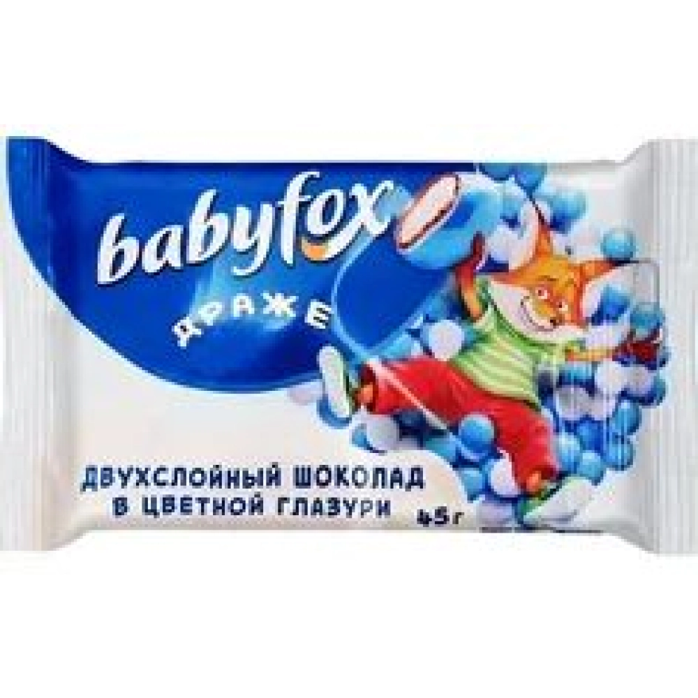 BabyFox 45гр 1*15 (РР157) двухслойный шоколад в цветн.глазури