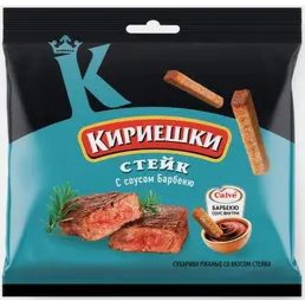 Кириешки 60гр+25гр 1*30 (БС295) Стейк сухарики с соусом барбекю ЧЗ